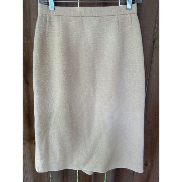 HANDSPUN HANDWOVEN CREAM WOOL PENCIL SKIRT 26" waist - Picture 1 of 6